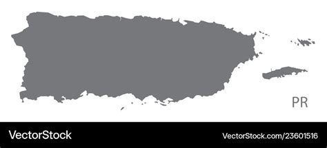 Puerto Rico Map Grey Royalty Free Vector Image