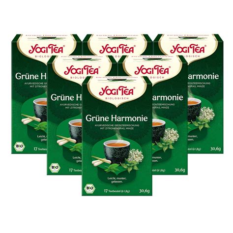 YOGI TEA 6x Grüne Harmonie Bio Yogi Tee I grüner ayurvedischer Tee I