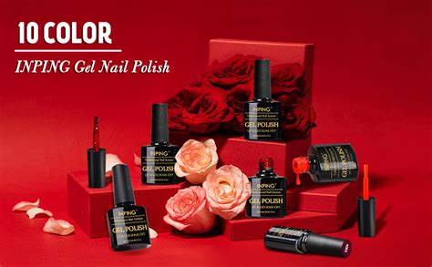 Inping Uv Gel Nagellack Set Farben Rot Schwarz Gel Nagellack