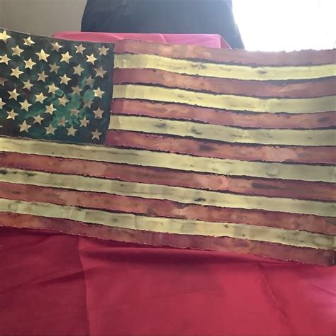 Art | Vintage Cooper Usa Flag 5 Stars Unique 35x19 Wall Hangin | Poshmark