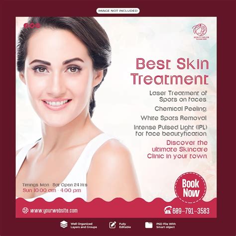 Premium Psd Best Skin Treatment Social Media Post Skin Clinic Social