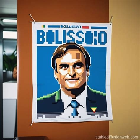 Bolsonaro Pixel Art Poster Stable Diffusion Online