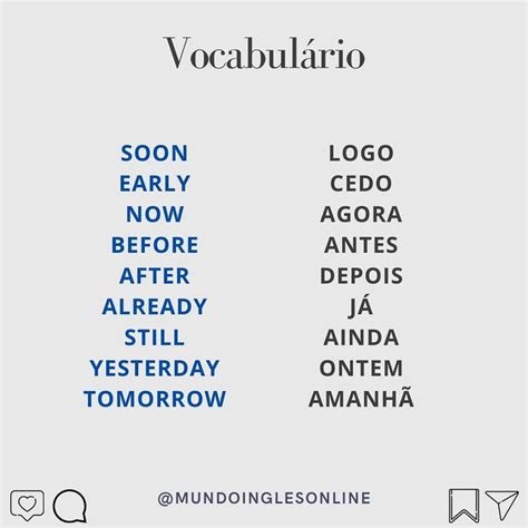 Exemplos De Vocabulário Inglês Em 2024 Vocabulário Inglês