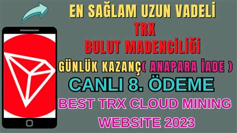 ÇOK SAĞLAM YÜKSEK YATIRIM ALAN TRX BULUT MADENCİLİĞİ BEST TRX