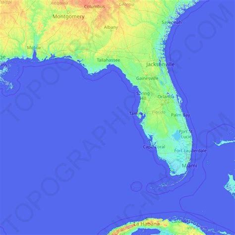 Florida topographic map, elevation, relief North Fort Myers, Fort Myers ...