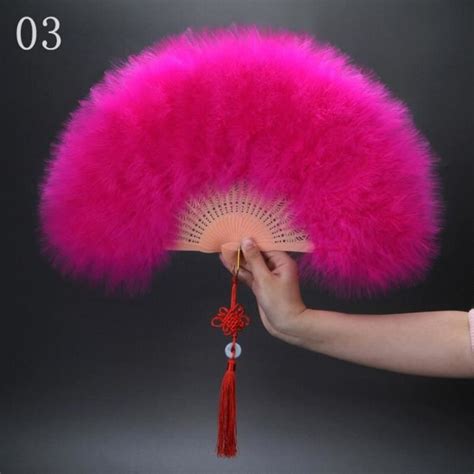 Objets D Coratifs Ventail Plumes Pliable En Peluche Accessoire De