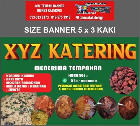 Jom Tempah Banner Niaga Bisnes Katering Ready Design X Kaki