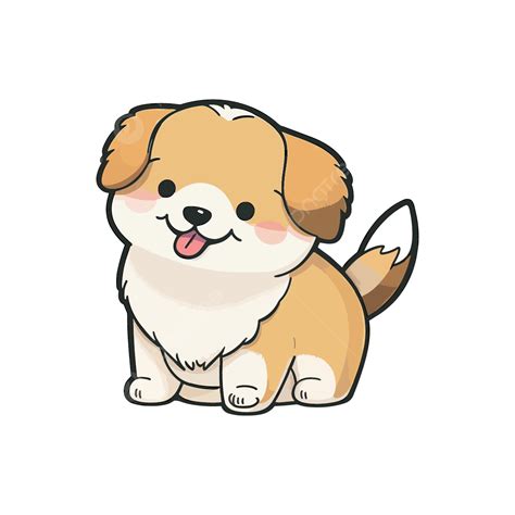 Cute Dog Illustration Cute Dog Vector Happy Dog Vector Cute Fluffy