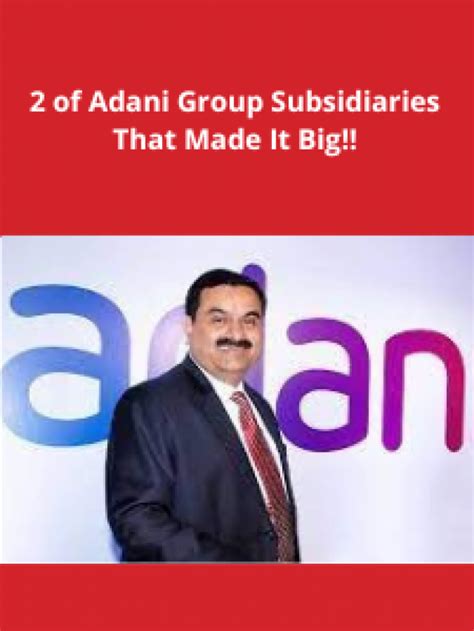 2 Of Adani Group Subsidiaries That Made It Big Business Outreach