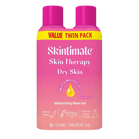 Skintimate Skin Therapy Dry Skin Shave Gel For Women Moisturizing Shaving Cream Twin Pack 7 Oz