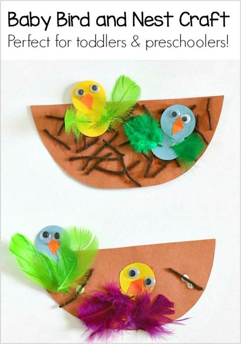 Spring Crafts for Kids: Nest and Baby Bird Craft - Buggy and Buddy