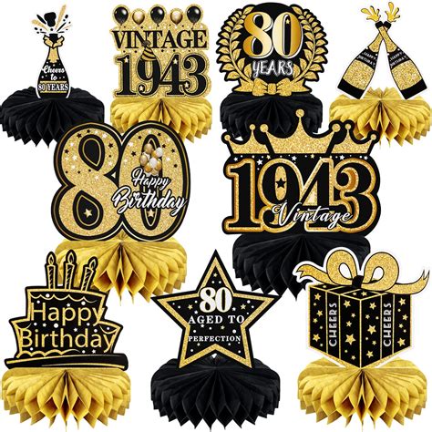 Buy 9 Pcs 80th Birthday Decoration For Men Women Happy 80th Birthday