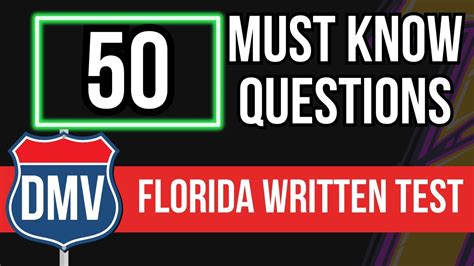 Florida Dmv Written Test 2024 50 Must Know Questions With Answer