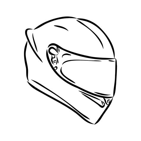 Icono De Doodle De Contorno Dibujado A Mano De Casco De Motocicleta