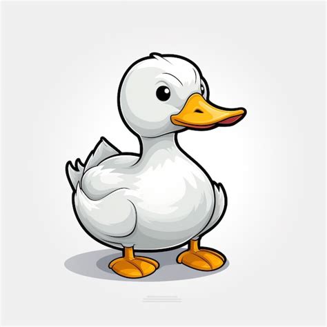 Premium Ai Image Duck 2d Vector Illustration Cartoon In White Background