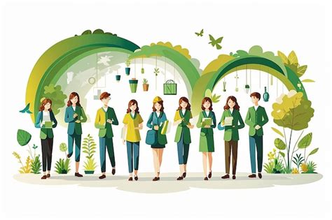 Premium Photo Illustration Of Environment Friendly People Design