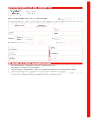 Fillable Online SYSTEMATIC WITHDRAWAL PLAN SWP ENROLMENT FORM Bb Fax