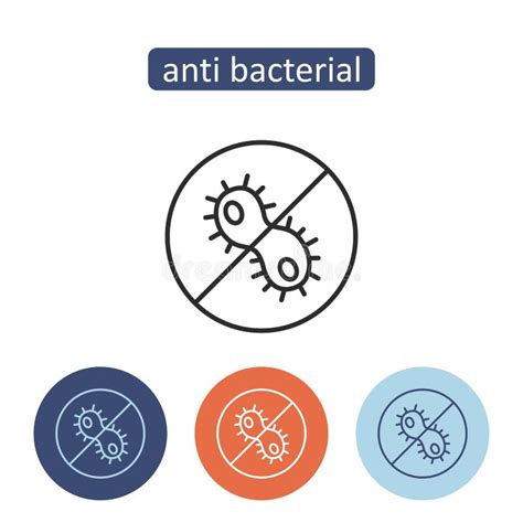 Antibacterial Icons With Germ Bacteria Kill Vector Symbol Control