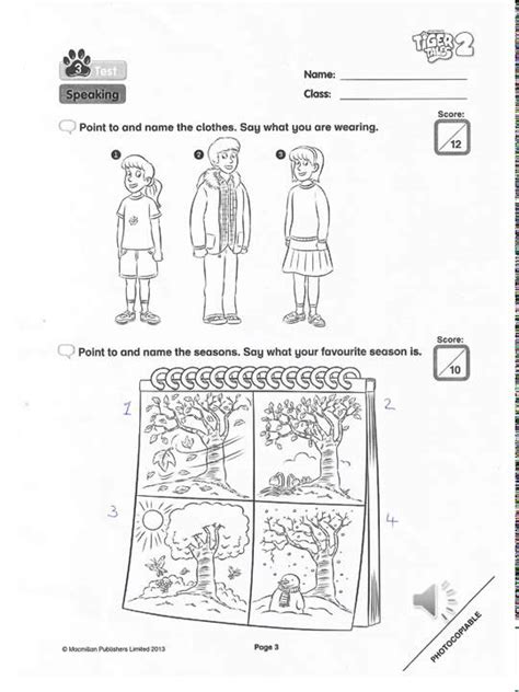 Tiger 3 Unit 2 Test Standard Margaret Wiegel