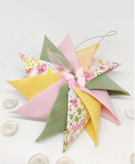 Floral Pinwheel Ornament Ada Quilted Creations