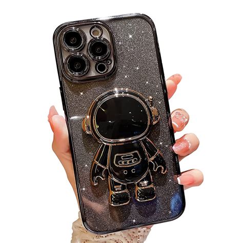 D Bling Sparkle Astronaut Hidden Stand Case Cover For Iphone Pro