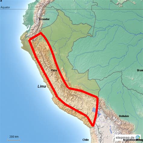 StepMap - Land Peru Region Sierra - Landkarte für Peru