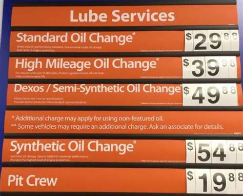 Walmart Oil Change Prices Auto Centers Working Hours