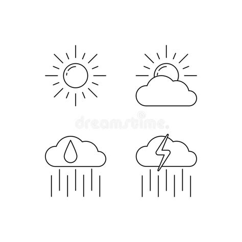 Iconos Del Vector De La Previsi n Metereol gica Fijados Ilustración del