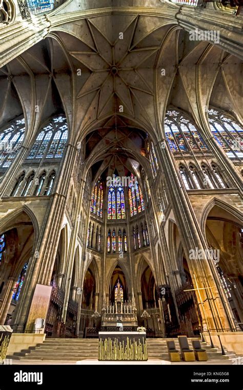 Metz France Cathedral Of Saint Etienne Metz Kathedrale Stock