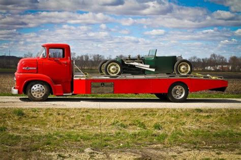 1956 Ford COE, C750, Vintage Car Hauler, 20' flatbed truck, Freshly ...