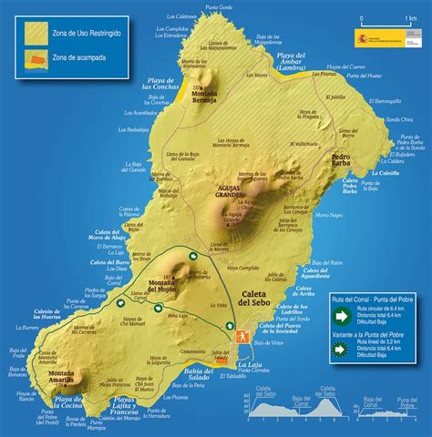 Maps of La Graciosa (Canary Islands): tourist map