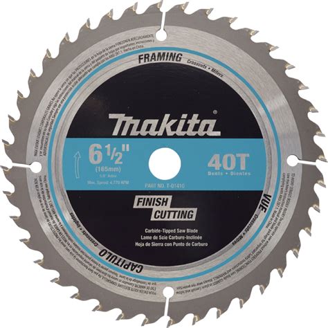 Makita Circular Saw Blade Carbide 40 Teeth 6 1 2 In Dia T 01410