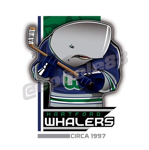 A large whale with the 1997 jersey for the Hartford Whalers Creative Logo, Nhl Logos, Sports ...