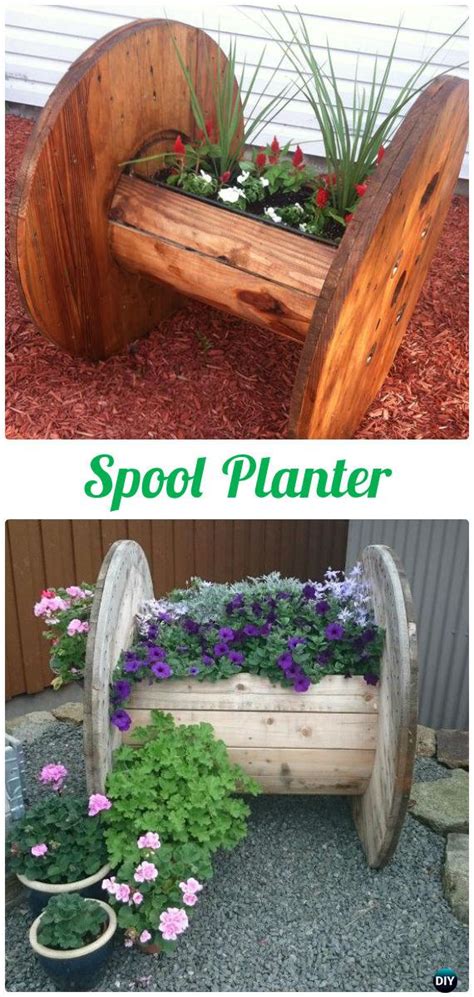 DIY Wood Spool Planter Wood Wire Spool Recycle Ideas DIY How To