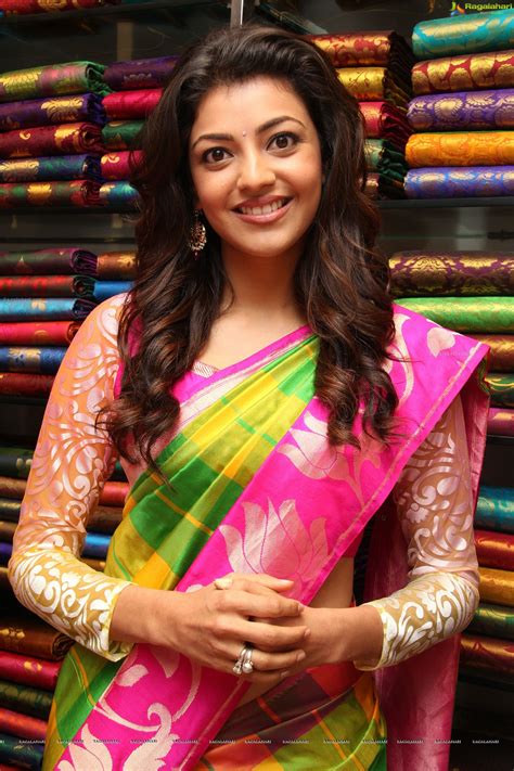 Beautiful Kajal Agarwal Posing In Pink Saree At Kalanikethan Hyderabad