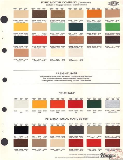 Truck Paint Color Chart