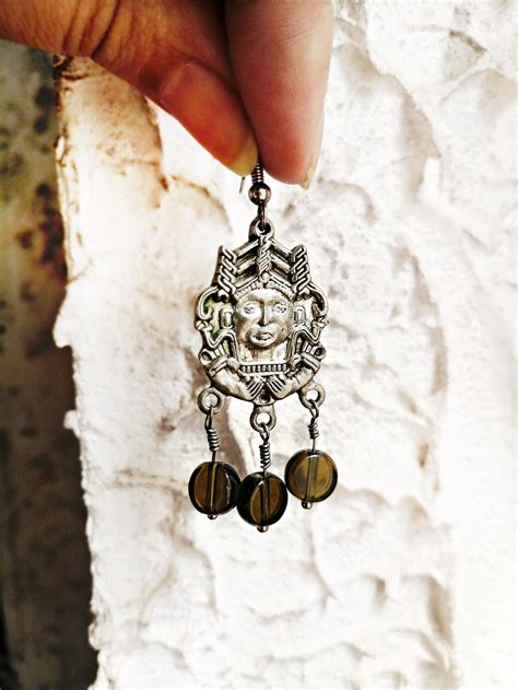 Mayan Jewelry Mayan Earrings Tribal Dangle Earrings Ethnic Etsy