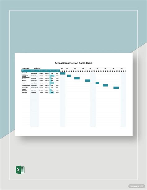 Building Construction Gantt Chart Template in Excel - Download | Template.net