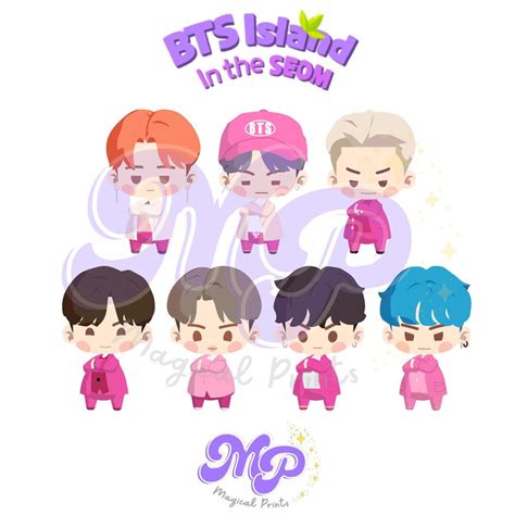 Bts Island In The Seom Boy With Luv Digital Stickers Png Etsy