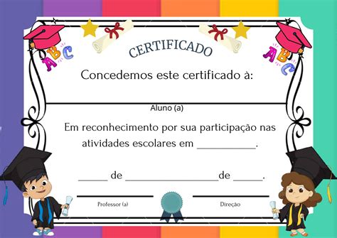 Certificado Infantil Para Editar - Certificado Educação Infantil Para Editar — KERUSSO