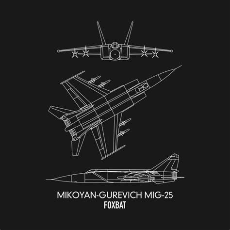 Mig 25 Foxbat Russian Interceptor Jet Plane Blueprint Diagrams Gift