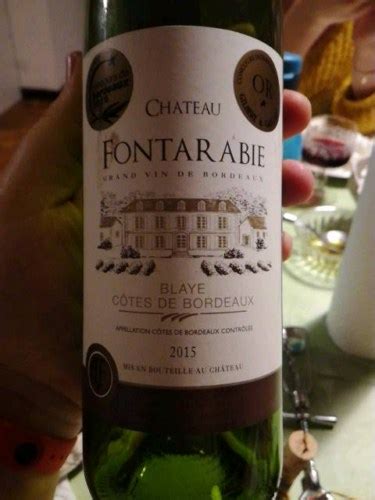 2015 Château Fontarabie Blaye Côtes de Bordeaux Vivino US