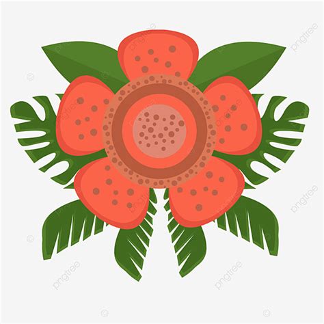 Rafflesia Vector Art Png Red Rafflesia Flat Design Png Red Endemic