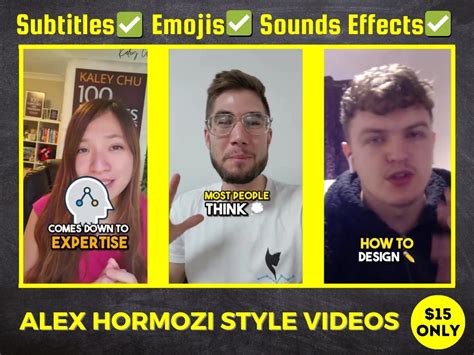 Alex Hormozi Style Viral Captions Instagram Reels Tiktok Youtube