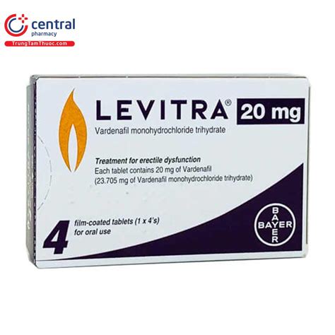 Thuốc Levitra 20mg điều trị rối loạn chức năng cương dương