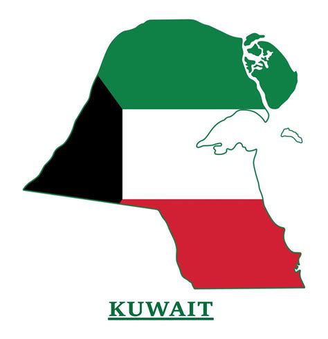 Kuwait National Flag Map Design, Illustration Of Kuwait Country Flag Inside The Map 13443237 ...