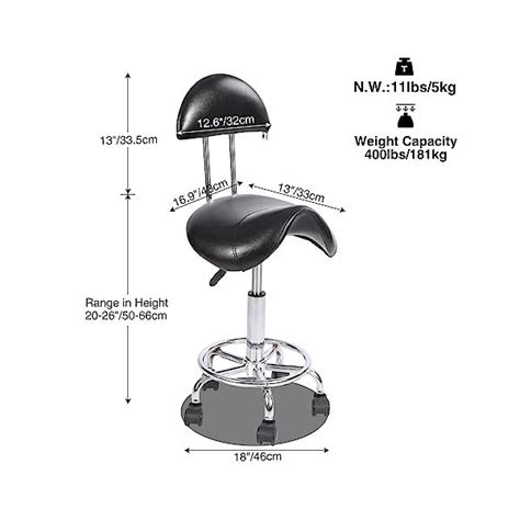 REDCAMP Tabouret Roulant Avec Support Dorsal Selle Pivotante Ergon