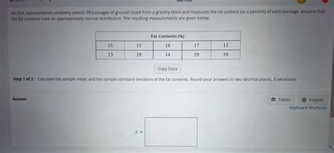 Solved An Fda Representative Randomly Selects Packages Of Chegg