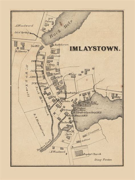 Imlaystown Upper Freehold New Jersey 1861 Old Town Map Custom Print Monmouth Co Old Maps