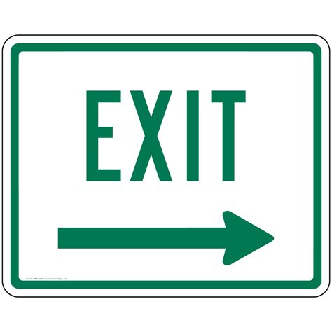 Exit Right Arrow Sign Pke 21515 Enter Exit